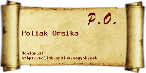 Poliak Orsika névjegykártya